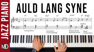 Auld Lang Syne Piano Arrangement. The Real Christmas Book. Jazz Beginner Level.