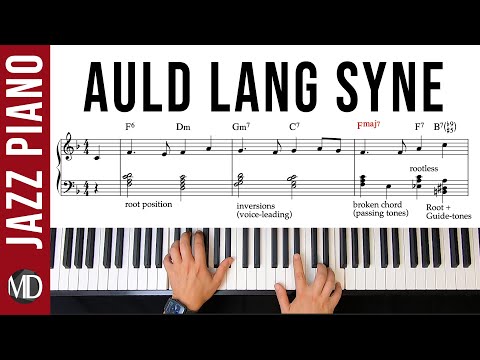 Auld Lang Syne Piano Arrangement. The Real Christmas Book. Jazz Beginner Level.