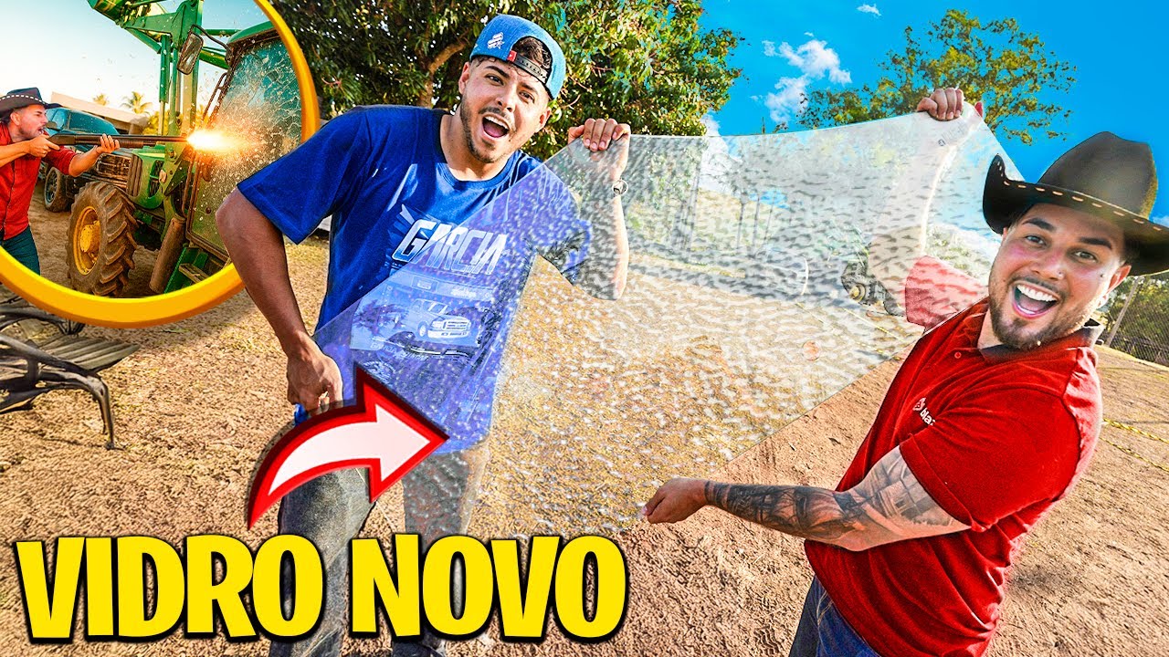 COMPREI O VIDRO NOVO DO TRATOR 🚜 !! 