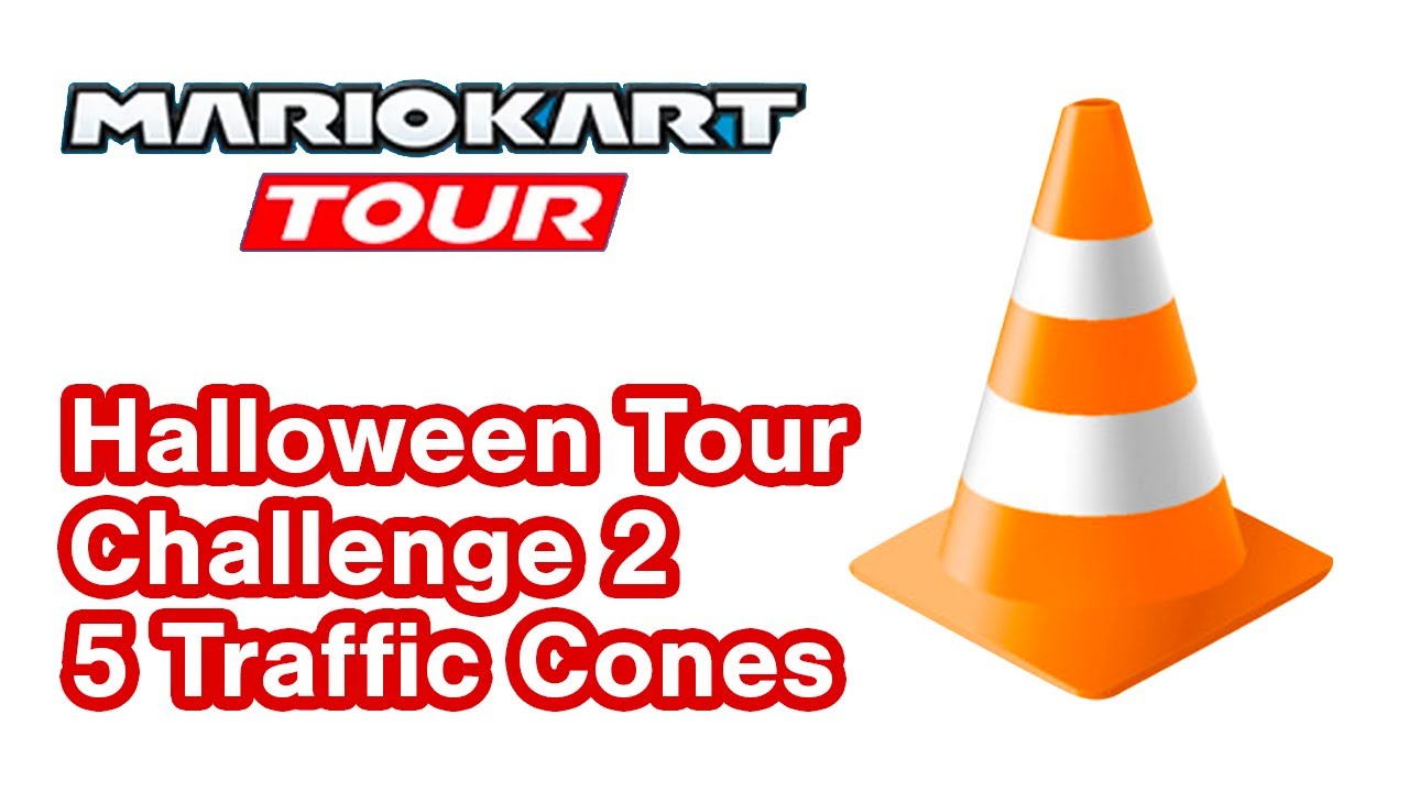 Take Out 5 Traffic Cones Challenge Mario Kart Halloween Tour Challenge 2 Okringo Youtube - traffic cone games roblox