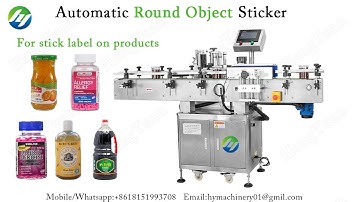 Automatic glass cup labeling machine, round bottle label applicator
