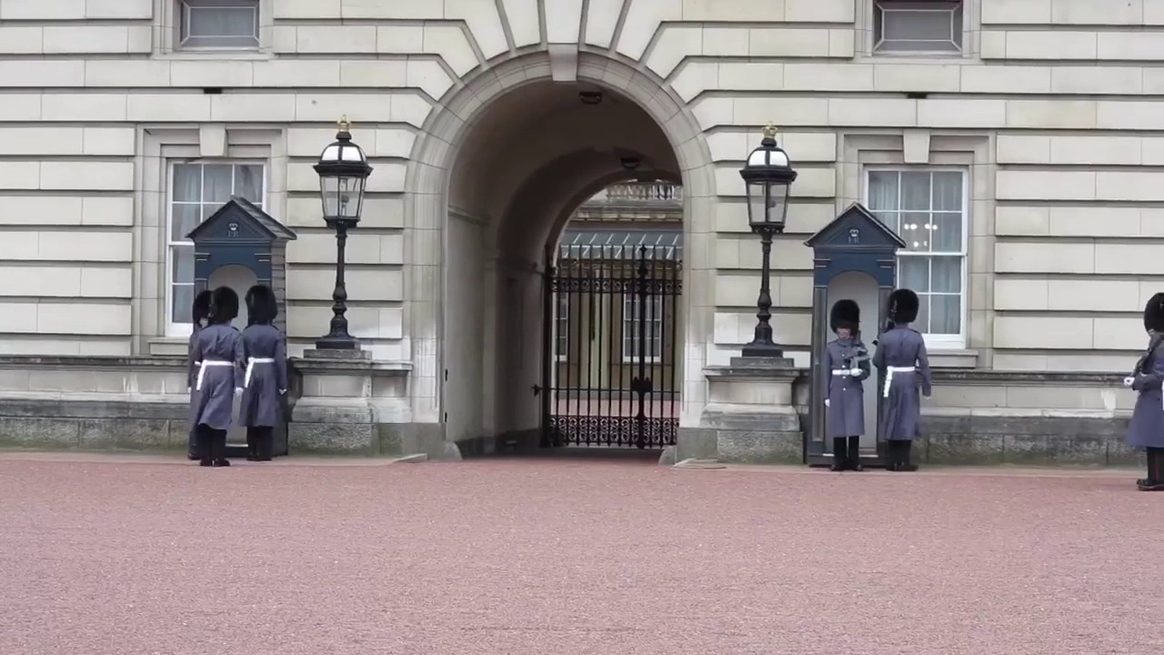 Grumpy guards at Buckingham palace in London, England United Kingdom ...