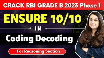 How to Score 10/10 In Coding Decoding for RBI Grade B 2023 Phase 1 I Reasoning Strategy for RBI 2023