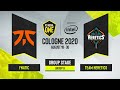 CS:GO - Fnatic vs. Team Heretics [Mirage] Map 3 - ESL One Cologne 2020 - Group B - EU