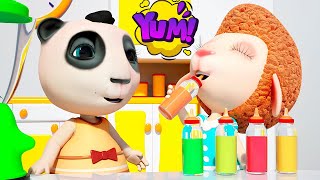 Dolly Prepares Colored Juice | Learning Colors | Funny Cartoon Animaion for kids