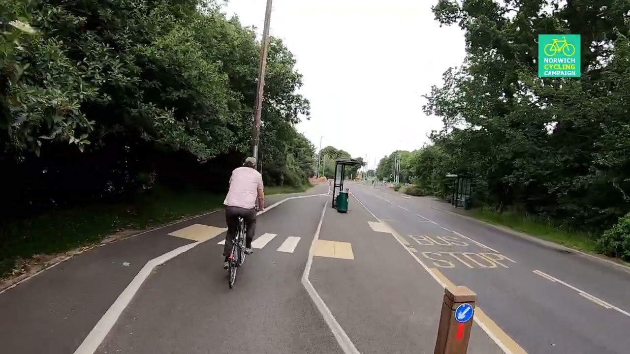 Dereham Road cycle track ride-through