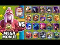 MEGA MONJE vs TODAS LAS CARTAS | QUIEN LODEFIENDE MEJOR? | DESAFIO de CLASH ROYALE