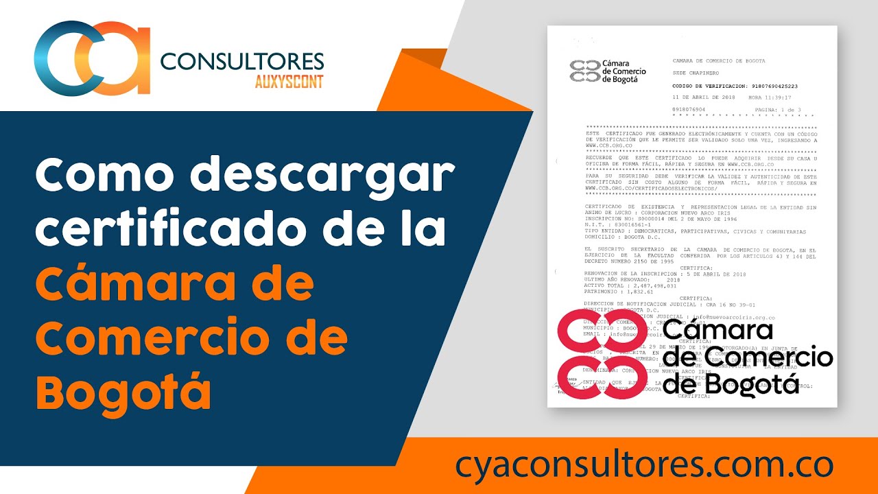 Como descargar certificado de la Cámara de Comercio de Bogotá - YouTube