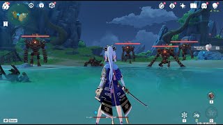 Solo C0 Ayaka (69 HP) vs 4 Ruin Guards | Genshin Impact