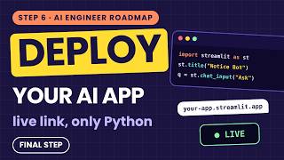 Build and Deploy Your AI App |Streamlit Chatbot with a Live Link | Step 6 of the AI Engineer Roadmap