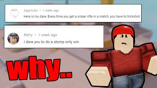 Roblox Arsenal Challenges *Funny Moments* (Dares) Part 2