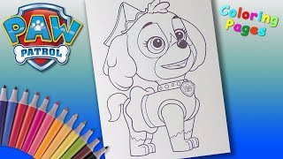 Paw Patrol Halloween Coloring Book Page For Kids  Halloween Skye Colouring