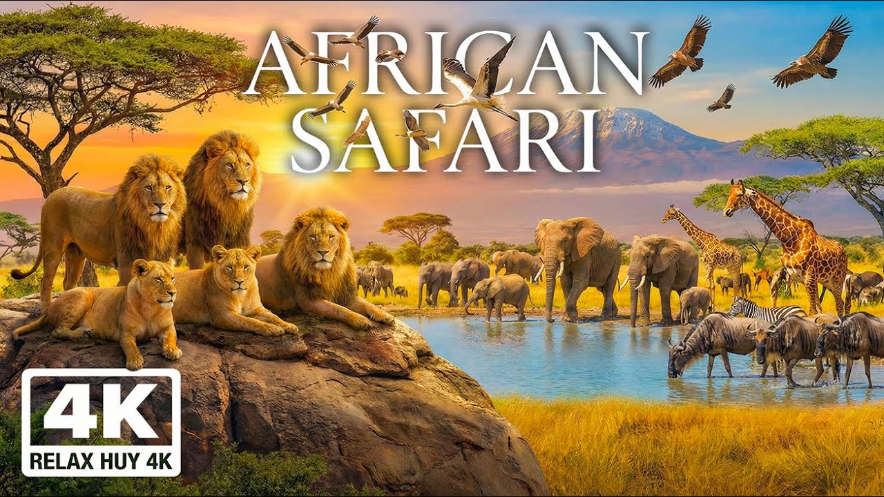 Life on the African Savanna 🌍 Scenic Safari in 4K 🎶 Stunning Nature Footage, Vibrant Wildlife