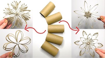 Last Minute Christmas Crafts / 4 Toilet Paper Roll Snowflake DIY Ideas / Super Easy Handmade Project