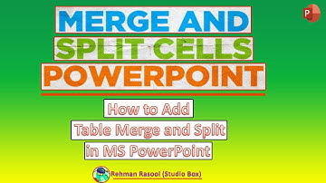 How to Add Table Merge and Split in MS PowerPoint? #merge