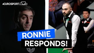 "I Like Having Something To Prove" | Ronnie Responds To Vafaei Ahead Of Match | Eurosport Snooker
