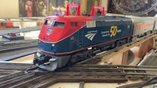 Lionel Norfolk Southern Model Train and Carrera 67 Mustang and Cop car action