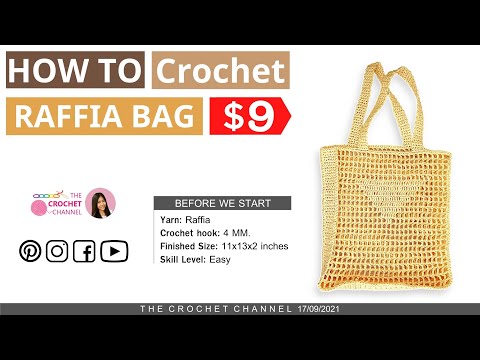 Easy Prada Crochet Raffia Tote Bag Tutorial, Crochet Bag, Net Bag