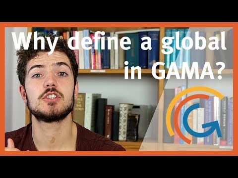 The purpose of the global statement in your GAMA model