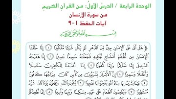 سوره الانسان من  ايه 1 الى 9