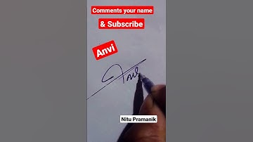 #Anvi#name signature on paper.