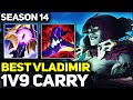 RANK 1 BEST VLADIMIR IN THE WORLD 1V9 CARRY GAMEPLAY! | Season 14 League of Legends