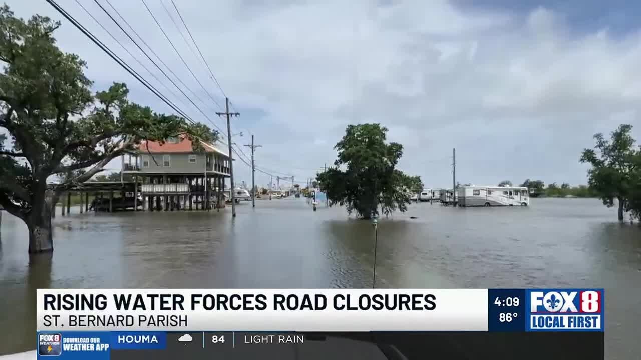 Coastal flooding from TS Alberto inundates southeast La. roadways