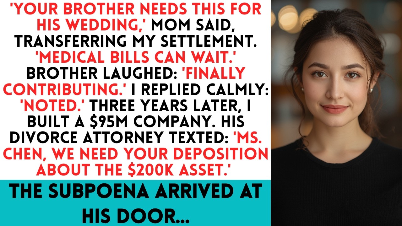 Family Took My $200K Settlement For Brother's Wedding His Divorce Lawyer Just Subpoenaed Me...