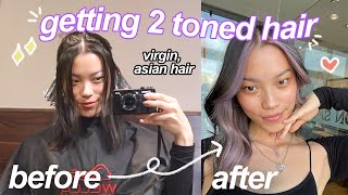 dyeing my hair purple behind my parents back | *bleaching virgin asian hair* + meet my new puppy