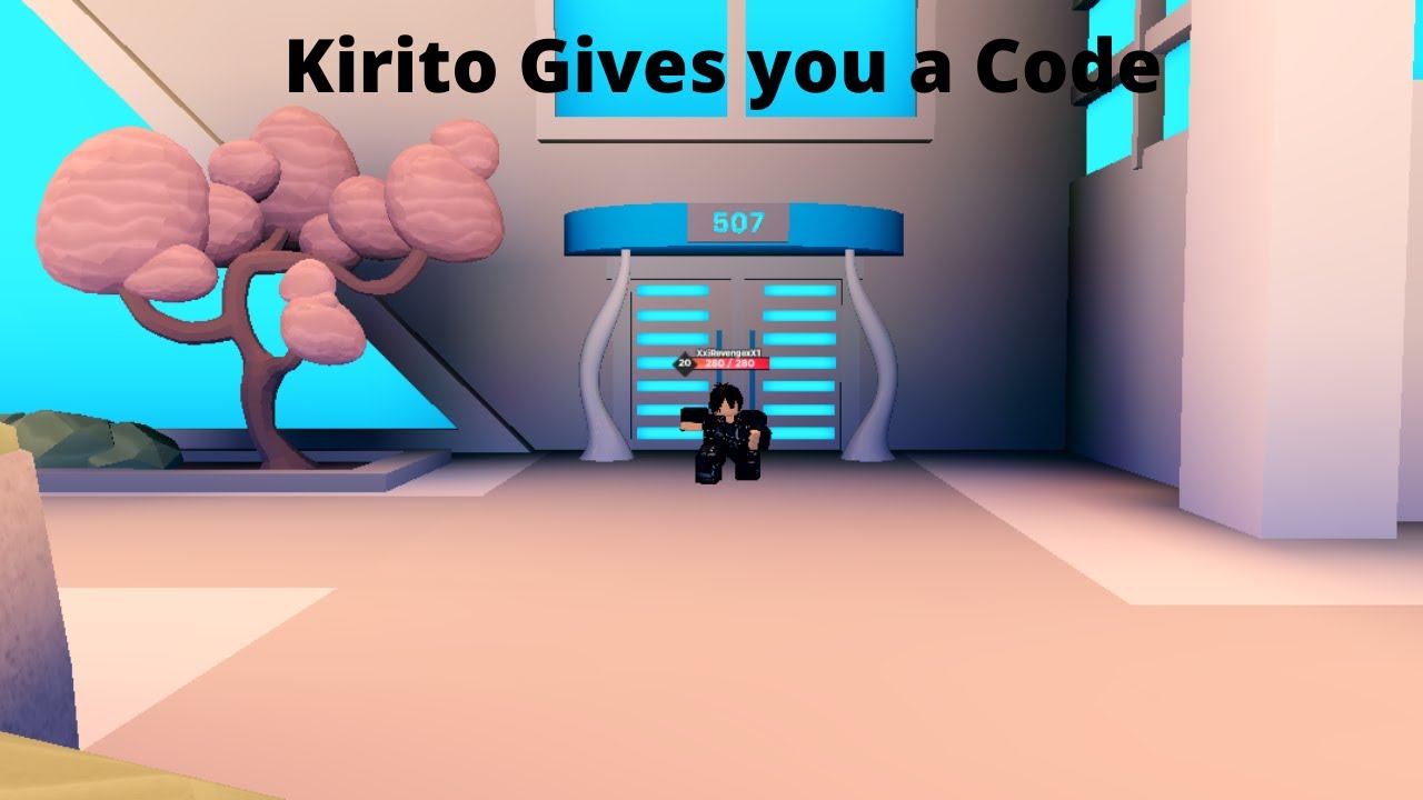 Kirito gives you a code for the new Anime Dimension Update 