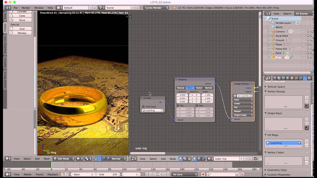 Blender Tutorial Nodes Lord Of The Rings Ring Part 3 YouTube