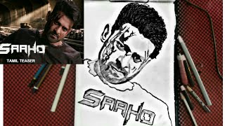 Drawing Prabhas | SAAHO | movie Official poster | Sketch ltd | draw a cute Picture step by step Babu screenshot 4