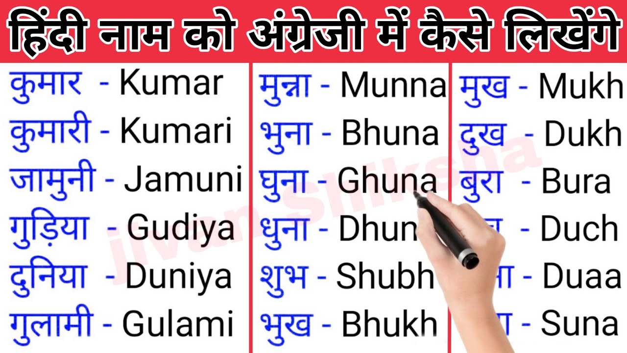 English How To Write Hindi Name In English english-how-to-write-hindi-name-in-english