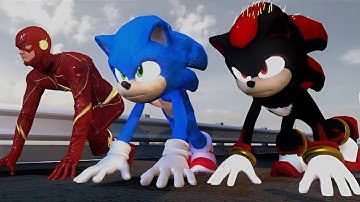 Sonic vs Shadow vs Flash Race Battle Animated Cartoon Part 1 2   Who is Faster The Hedgehog Fanmade