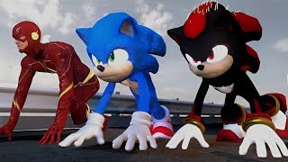 Sonic vs Shadow vs Flash Race Battle Animated Cartoon Part 1 2  Who is Faster The Hedgehog Fanmade