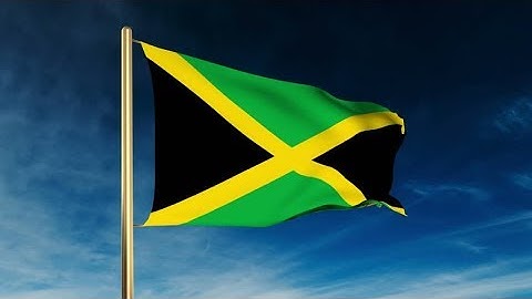 4K Jamaica flag slider style. Waving in the win with cloud background animation Stock video