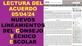 Soy Docente: LECTURA DEL ACUERDO 05/04/24 NUEVOS LINEAMIENTOS DEL CONSEJO TÉCNICO ESCOLAR