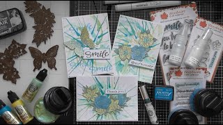 Salad Spinner Backgrounds with Sue Wilson's Stamp Cuts :D
