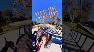 Bombing the steps at the skatepark?