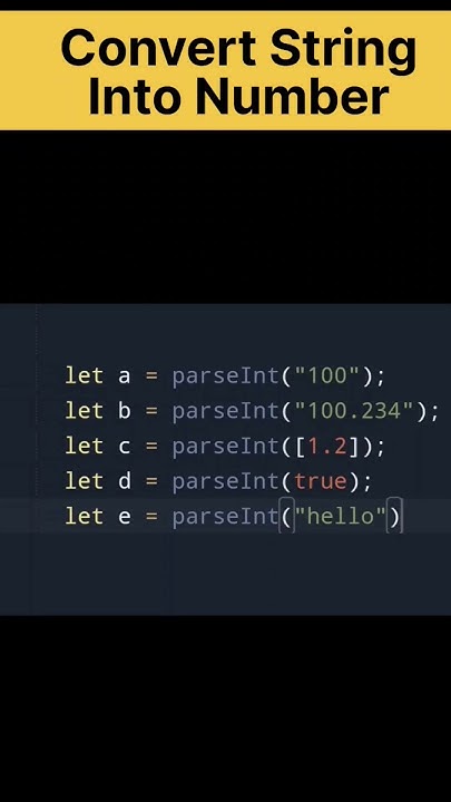 Convert String into Number | JavaScript | Number, ParseInt Methods| # ...