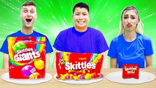 BIG VS SMALL FOOD CHALLENGE |  EATING DIFFERENT WEIRD TYPES OF GIANT VS TINY SNACKS BY CRAFTY CRAFTS