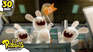 Qué Rabbid vuela más alto? | Rabbids La Invasión | Nueva compilación 30 Min | Cartoon para niños