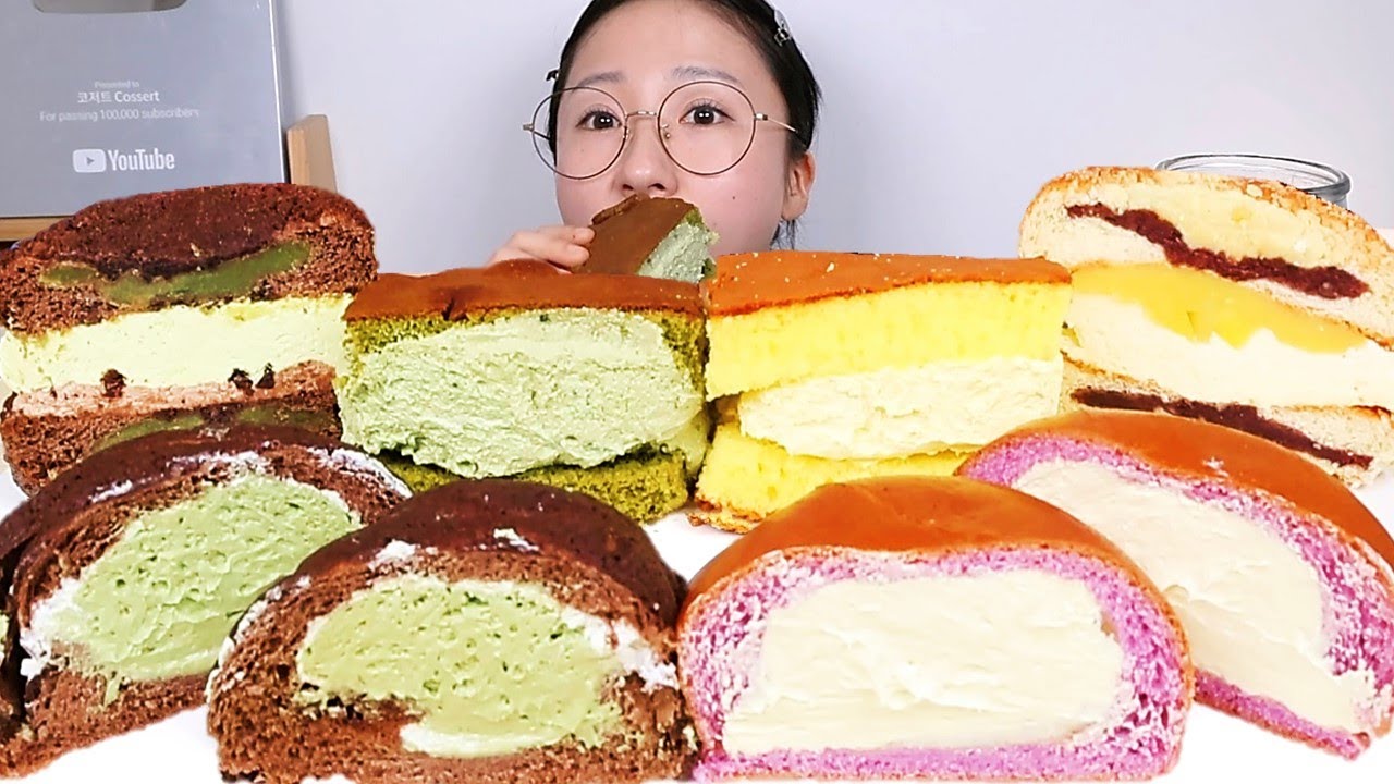 CU 편의점 고구마vs말차 연세우유 크림빵 맘모스빵 카스테라 디저트 먹방 Dessert Mukbang