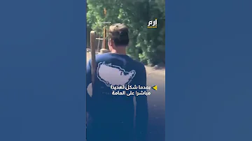 أسد هارب يثير الرعب ويفترس خروفا أمام المارة في بغداد 