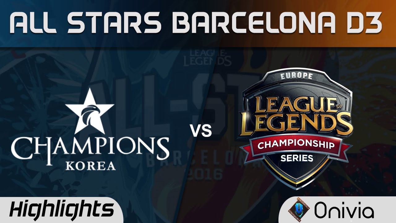 LCK vs EU LCS Highlights All Stars Barcelona 2016 D3 Korea vs Europe