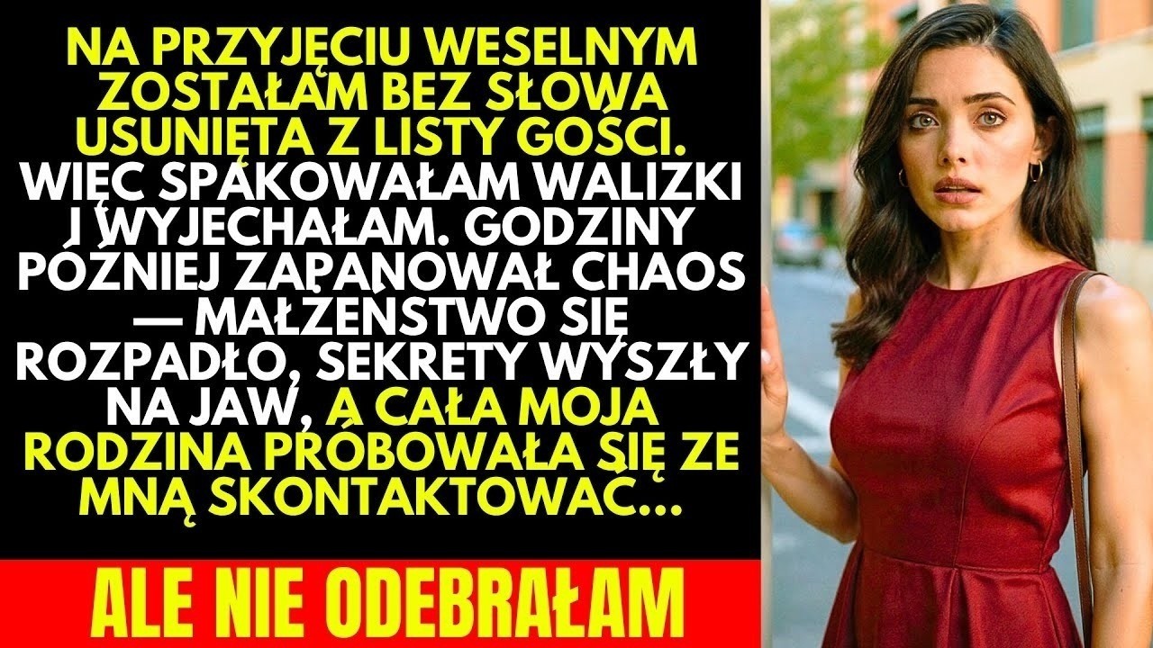 Stałam przed salą weselną w sukni za tysiąc pięćset złotych, z bukietem dla panny młodej w ręku, kiedy ochroniarz powiedział: „Pani nazwiska nie ma na liście gości.” Byłam świadkową własnej...