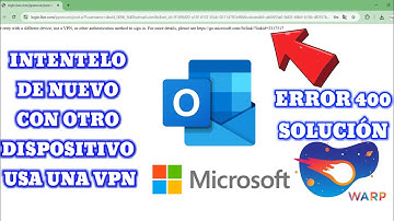 ✅Error Inténtalo de nuevo con otro dispositivo o usa una VPN Solucion para iniciar sesion en Hotmail