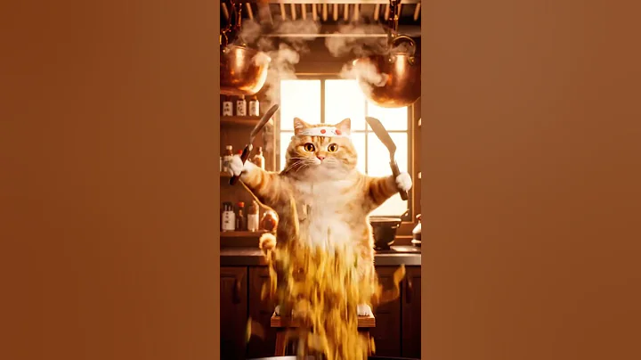 Cat Chef Masters Lightning-Fast Yakisoba! 🔥 Twin Spatula Technique | Speed Makes Flavour