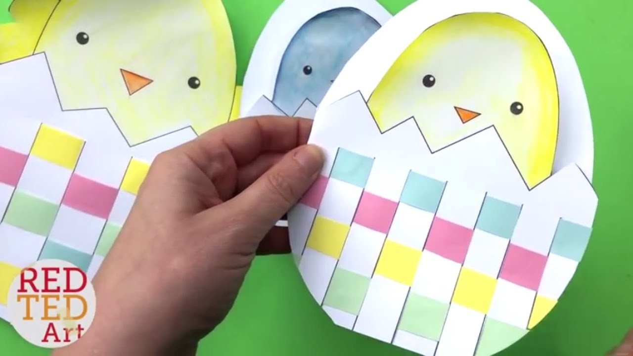 Weaving Chick Cards with Template - Easy Easter Card DIY ideas Inside Easter Card Template Ks2