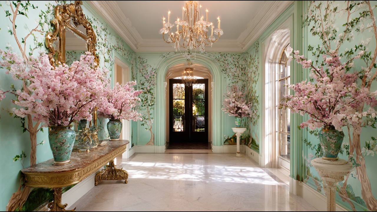 Martha Stewart 2026 Chinoiserie Entryway ✨ Mint Silks & Cherry Blossoms for a Luxurious Spring